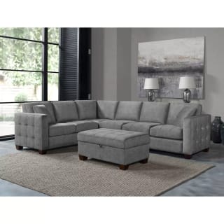 Shop a Thomasville kylie grey fabric corner sofa with storage ottoman for £1,149.99 at Costco