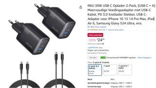 INIU 30W USB C Oplader 2-Pack voor €14,81 dmv code bij Amazon
