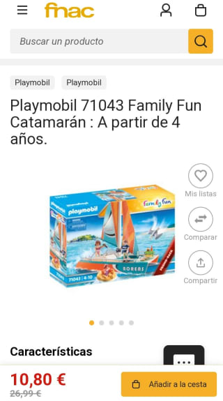 Playmobil Family Fun Catamarán por 10,80€.