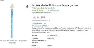 Boligrafo margritas Mr Wonderful por 1,95€