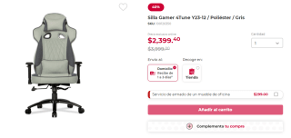 Silla Gamer 4Tune Y23-12 por $2,399 en Office Depot