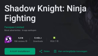 Shadow Knight: Ninja Fighting voor Android Gratis
