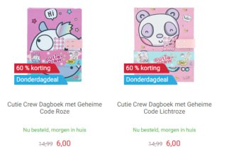 Cutie Crew Dagboeken voor €6 bij Lobbes