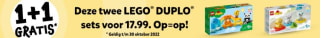 1+1 gratis op 2 LEGO DUPLO sets bij Intertoys