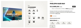 Philips 77OLED810 Ambilight (2025) 195 cm voor €2.399 bij Hifi Klubben
