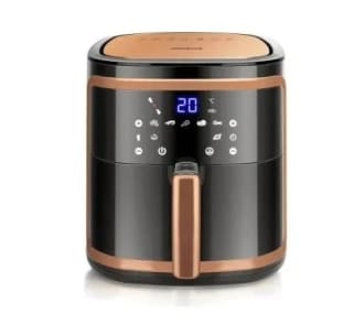 Freidora de aire sin aceite 7l marca aigostar cube smart , wifi, negra y dorada por 39€
