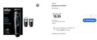 Braun Baardtrimmer Series 3 BT3411 voor €19,99 in de Lidl webshop
