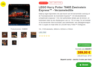 LEGO Harry Potter 76405 Zweinstein Express - Verzameleditie voor €359 bij Proshop