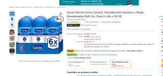 Pack x6 Desodorante Sanex 50ml por 5.47€