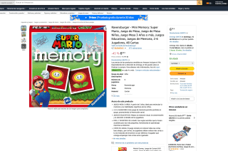 Juego de mesa Memory Super Mario Memory Niños 48 Cartas 2 a 6 Jugadores por 6,99€