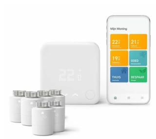 Tado° Slimme Bedrade Thermostaat Starter Kit V3+ incl. Bridge + 6-pack Radiatorknoppen voor €449 bij Hellosmart