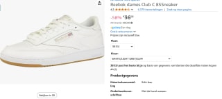 Reebok Club C 85 Trainers voor €36 bij Amazon
