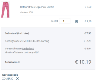 30% extra kassakorting op alle zomerkleding (ook sale!) bij Liza4kids outlet