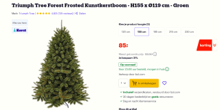 Triumph Tree kunstkerstboom forest frosted maat in cm: 185 x 130 voor €109 bij Bol.com