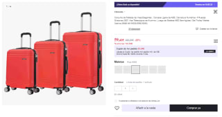 Juego de 3 Maletas Trolley ABS Semirrígidas 4 Ruedas por 59.41€ (Cuenta Nueva 47.41€)