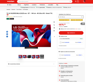 TV LG OLED55C46LA OLED evo 55'' 140 cm 4K Ultra HD Smart TV + FILMIN 6 meses por solo 879€