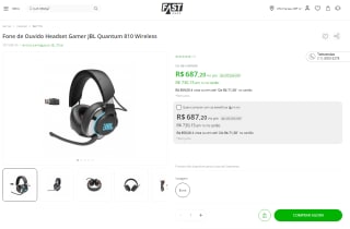 Headset Gamer da JBL, modelo Quantum 810 - R$ 687,20