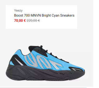 Zapatillas de Hombre Adidas Yeezy Boost 700 MNVN por 70€