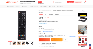 Mando a distancia Universal para TV reemplazo inteligente universal a 1,40€