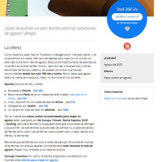 Vuelos para este verano desde 26€ I/V