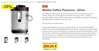 Melitta Passione F53-0-101 - espressomachine voor €289 bij proshop
