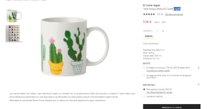 Taza Mug Cactus El Corte Inglés por 1,18