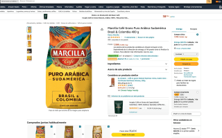 2 Marcilla Café Grano Puro Arábica Sudamérica Brasil & Colombia 400g por solo 10,78€