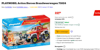 PLAYMOBIL Action Heroes Brandweerwagen 71824 voor €22,69 bij Bol