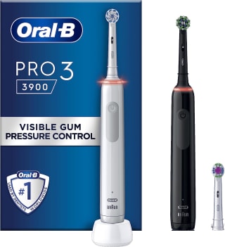 Oral-B Pro 3 - 3900 - Elektrische Tandenborstel Duo-pak Zwart & Wit voor €49,49 bij Amazon