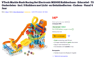 Vtech Marble Rush Racing Set Electronic M200E Knikkerbaan voor €14,99 bij Bol