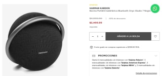 Bocina Harman Kardon Onyx Studio 7 por $2,400 en El Palacio de Hierro