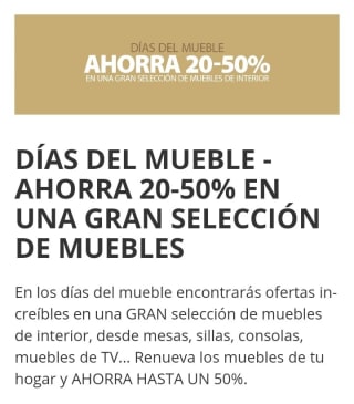 Ahorra 20%/50% Días del Mueble en Jysk