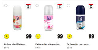Alle FA deodorant rollers voor €0,99 bij Dirk