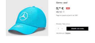 Gorra del Equipo Mercedes Petronas por 5.99€
