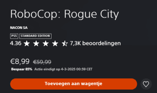 RoboCop: Rogue City voor €8,99 in de Playstation Store