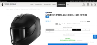 Casque Moto Intégral Shark D-Skwal 3 Noir Mat 22-06 à 167,99€