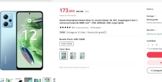 Redmi Note 12 5G 4GB+128GB por 149€