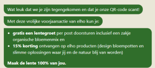 15% korting op je bestelling en een gratis bloemenmixje