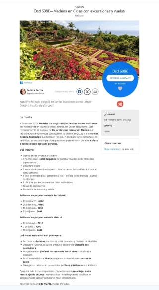 Madeira 6 dias con excursiones y vuelos desde 608€.