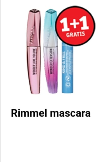 RIMMEL MASCARA 1+1 GRATIS bij Kruidvat