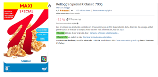 6 Paquetes de Kellogg's Special K Classic 700grs por 15.68€