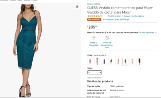 Vestido Guess Verde por $289