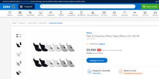 Pack de 12 calcetines Wilson para hombre por $11.990