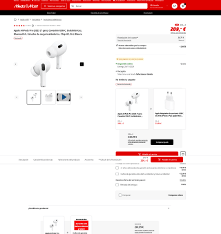 Apple AirPods Pro 2 a tan solo 209€