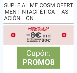 -8€ de Descuento por compra de 80€ en Naturitas.