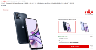 Motorola Moto G13 de 4GB+128 GB y NFC por 119.9€