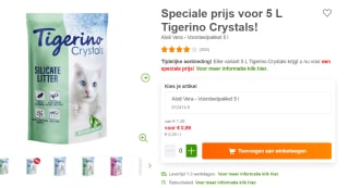 5 L Tigerino Crystals voor €0,99 bij Zooplus