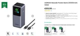Nexode Power Bank Ugreen de 20000mAh à 69,99€