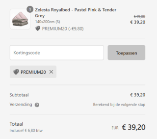 20% extra kassakorting bij Zelesta