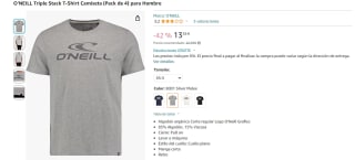 Pack de 6 camisetas Oneil desde 15,76€ , posible error de precio